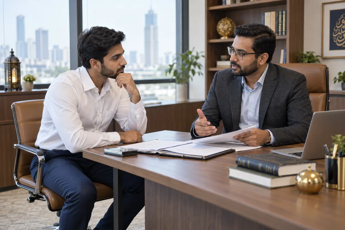 A professional reviewing an ethical question with an advisor